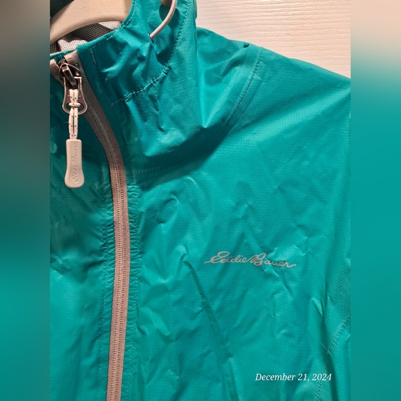 Eddie Bauer Raincoat Windbreaker Women's size MEDIUM, Teal - Picture 2 of 8